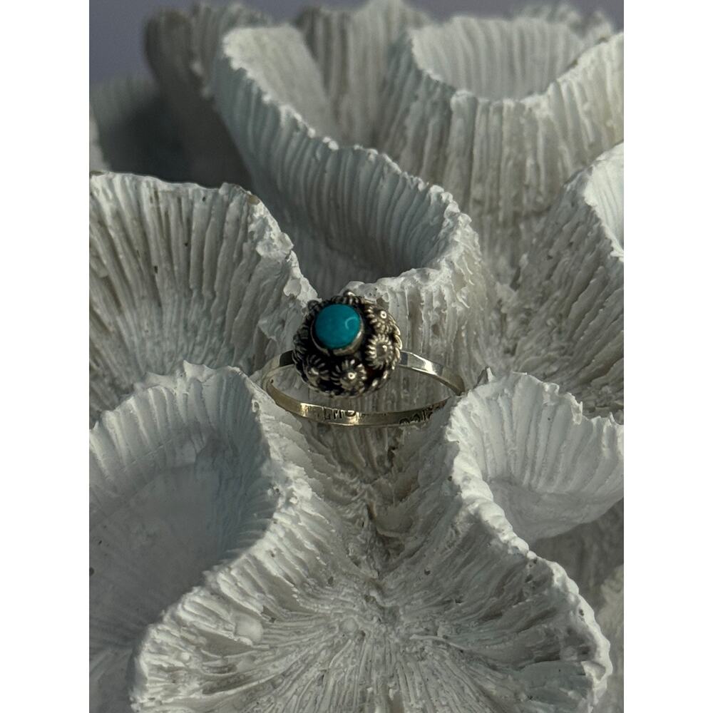 925 Sterling Silver Turquoise Ring Size 7 - Picture 3 of 7
